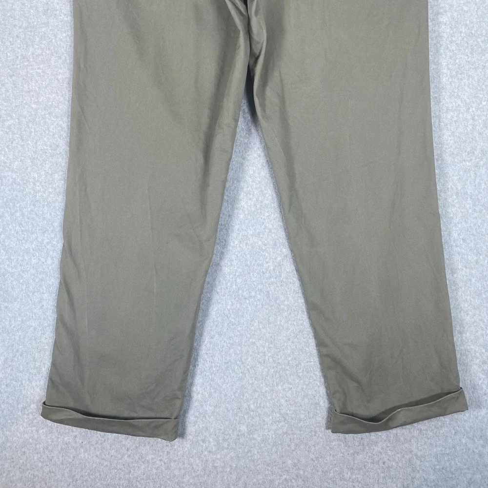 Lauren Ralph Lauren Dress Pants Mens 38x32 Olive Taupe Pleated Cuffed Cotton